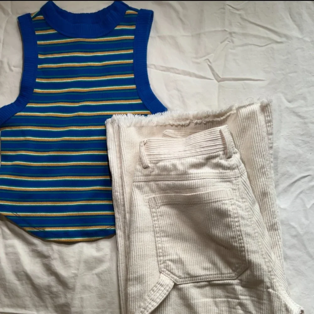 XS Cropped Colorful Indie Tank Top - Picture 2 of 2